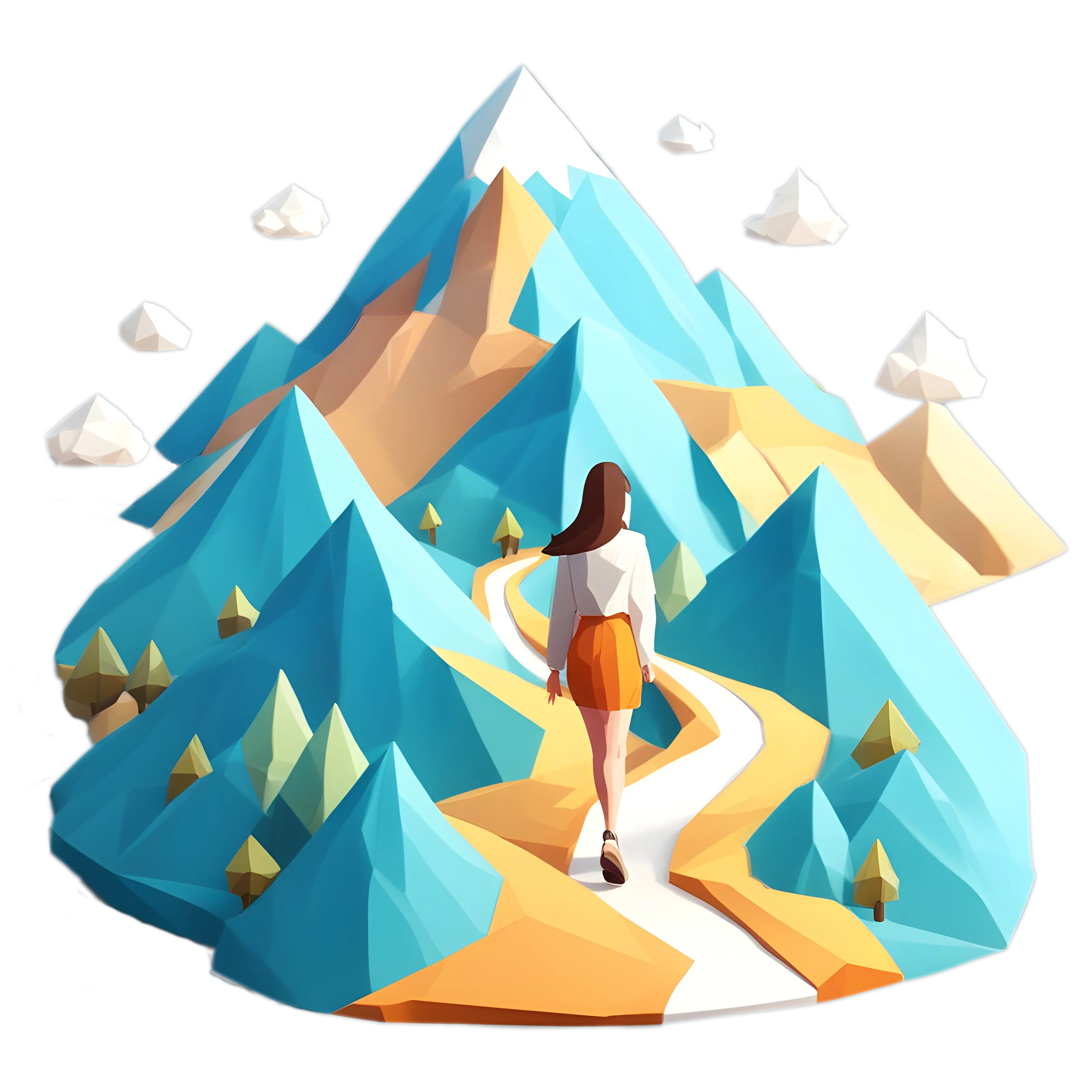 Design image of a mountain peak signifying your path of online learning.